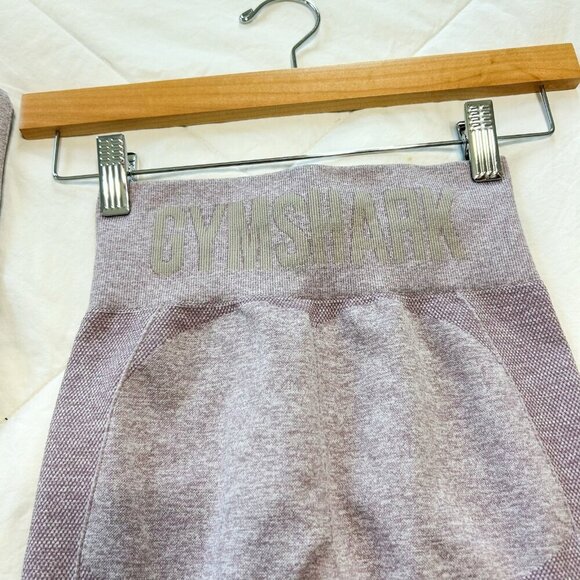 NWOT Gymshark Flex Seamless Crop Top & Shorts Set Purple Marl Women’s Size XS - Picture 8 of 9